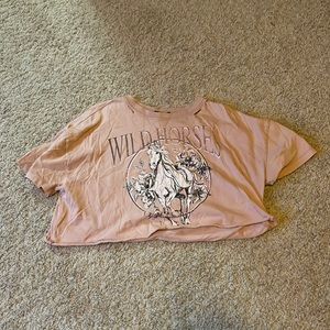 Cropped horse cropped top